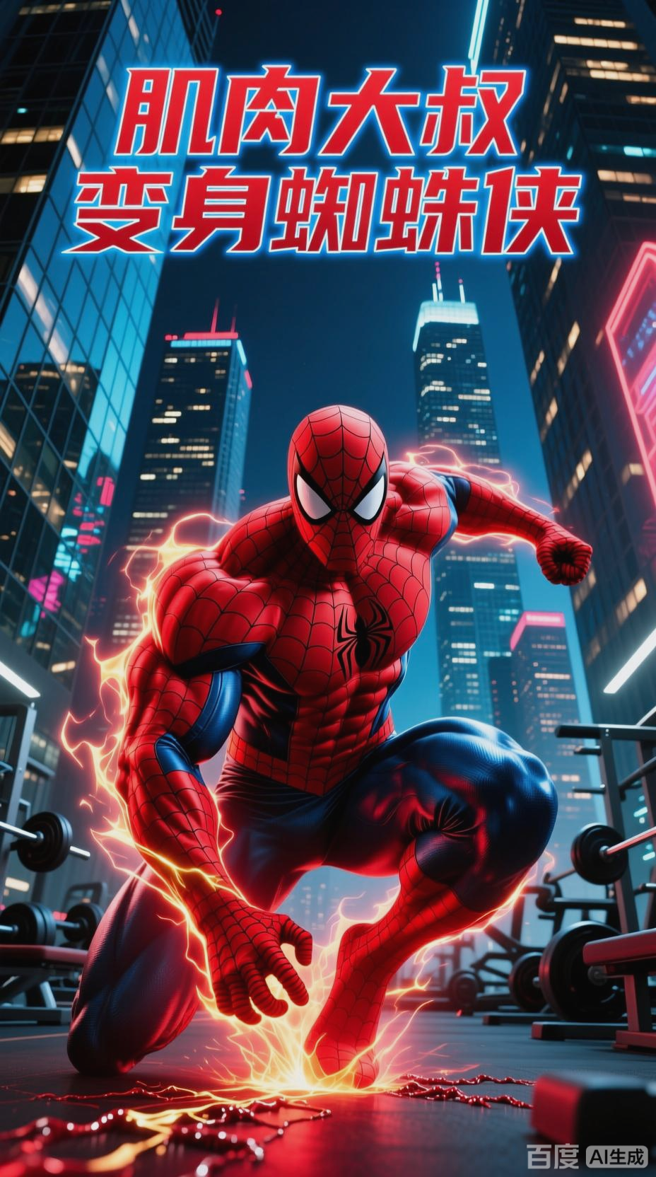 肌肉大叔的蜘蛛侠变身