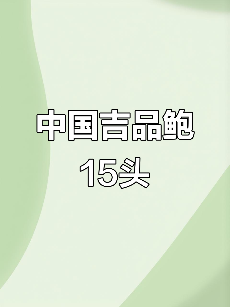 15头中国吉品鲍,一人份极品美味轻松享