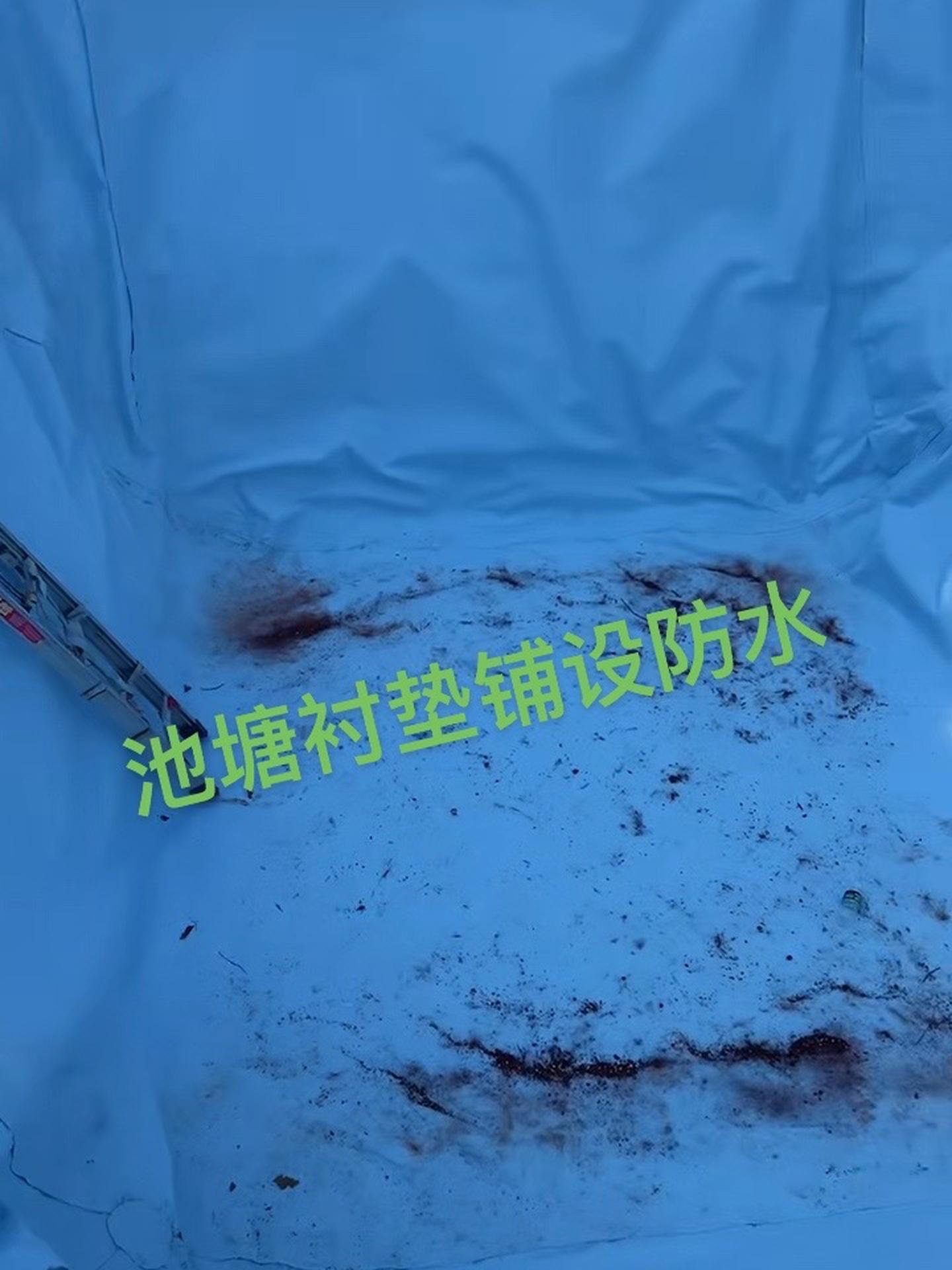 池塘衬垫铺设防水效果 出口池塘衬垫 出口鱼池养殖防渗膜 两布一膜复合土工膜