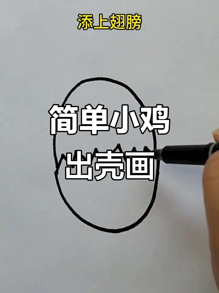小鸡出壳简笔画，轻松学会