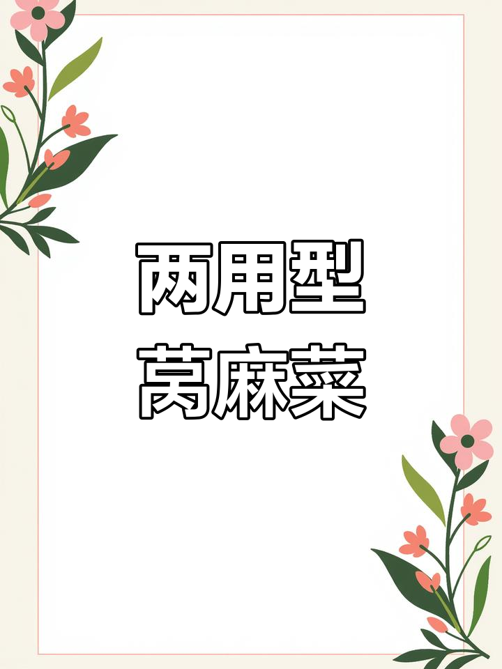 莴麻菜:叶茎两用,既可当生菜又像莴笋