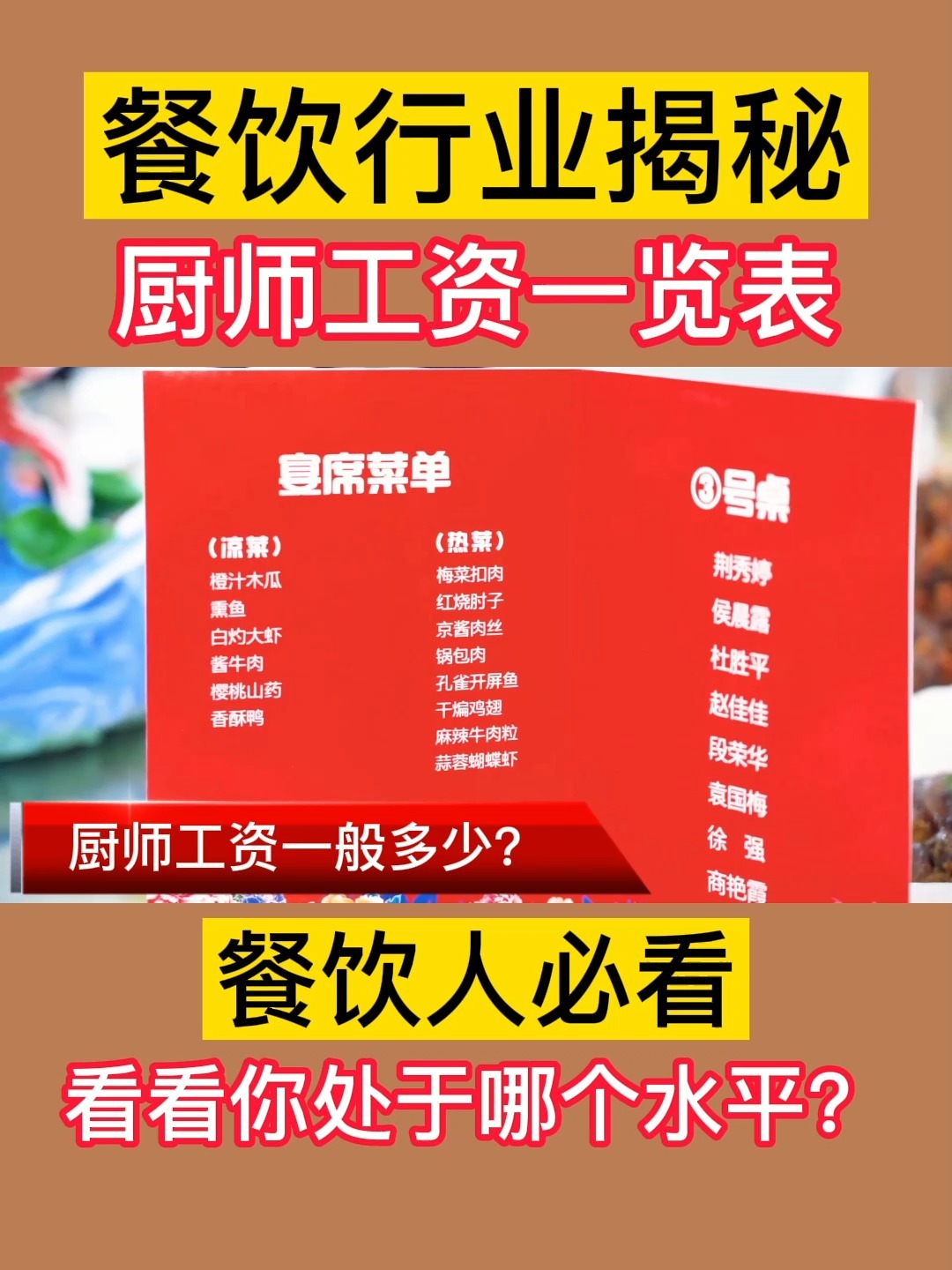 厨师工资一般多少?看看你处于哪个水平