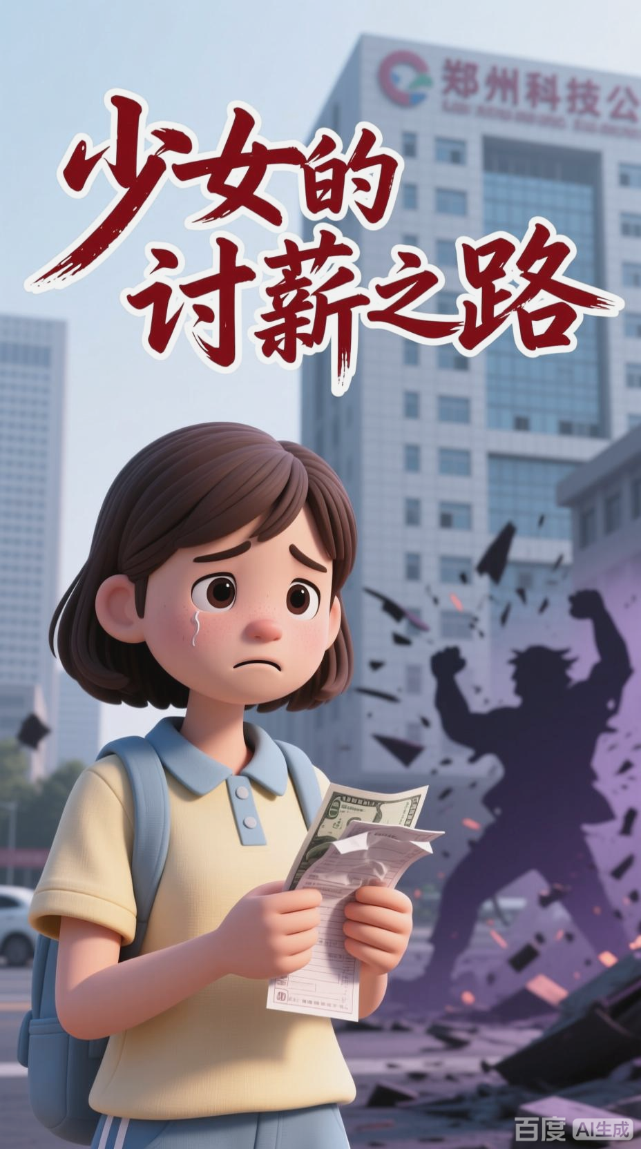 可怜少女讨薪的粘土动画