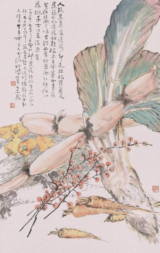 一起学画画蔬菜水果鱼蟹