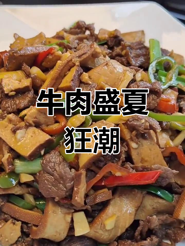 暑假儿子最爱牛肉,香干炒制盖饭吃,真是美味不停歇!