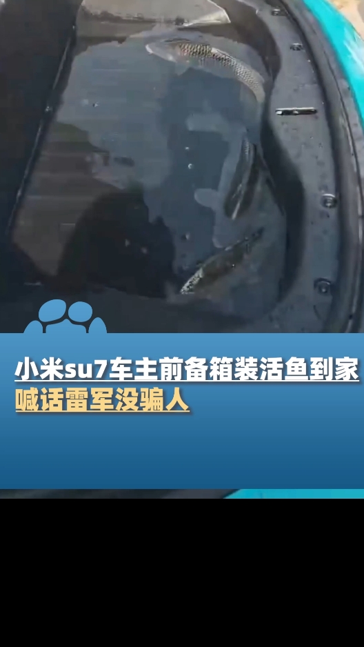 小米su7车主前备箱装活鱼到家,喊话雷军没骗