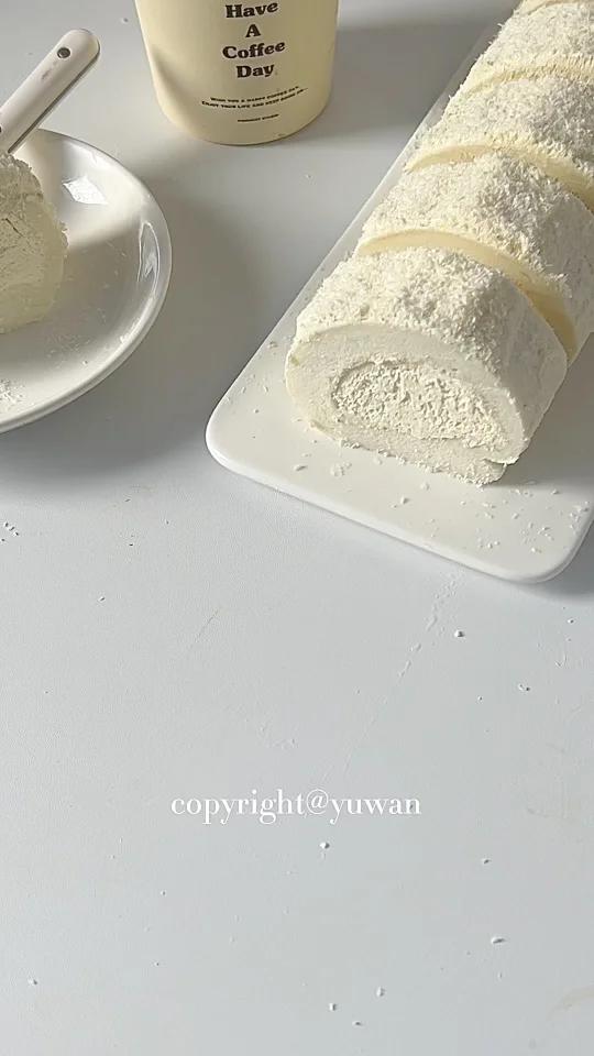 奶fufu生椰瑞士卷 椰香浓郁 一次成功