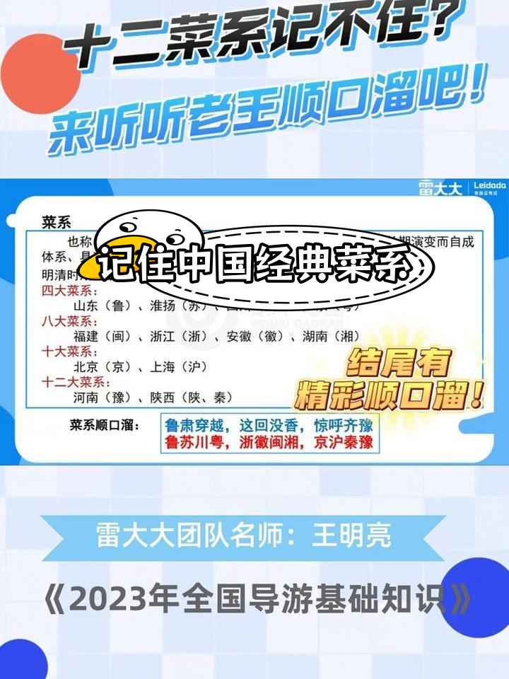 中国四大菜系与八大菜系的记忆法