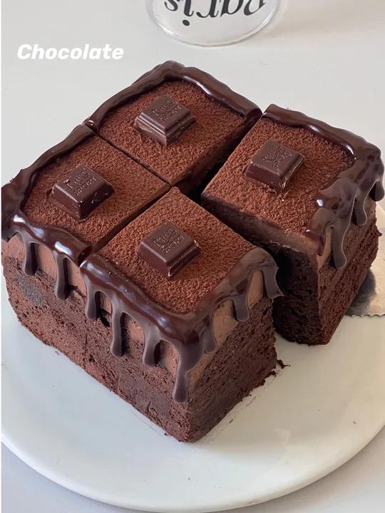 浓郁丝滑巧克力布朗尼芝士蛋糕 超香~