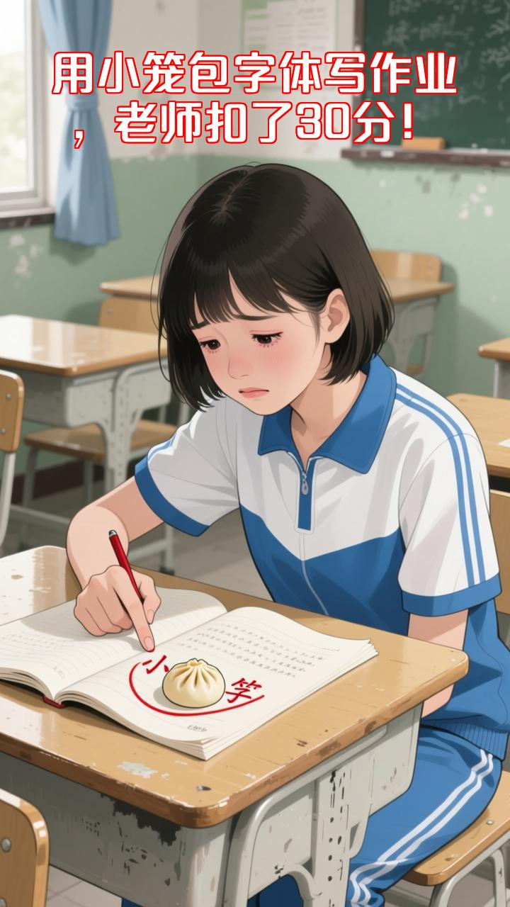 用小笼包字体写作业被扣30分,她一个反转让老师傻眼!