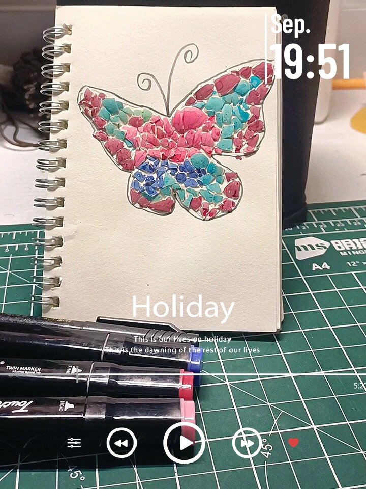 鸡蛋壳拼成的蝴蝶