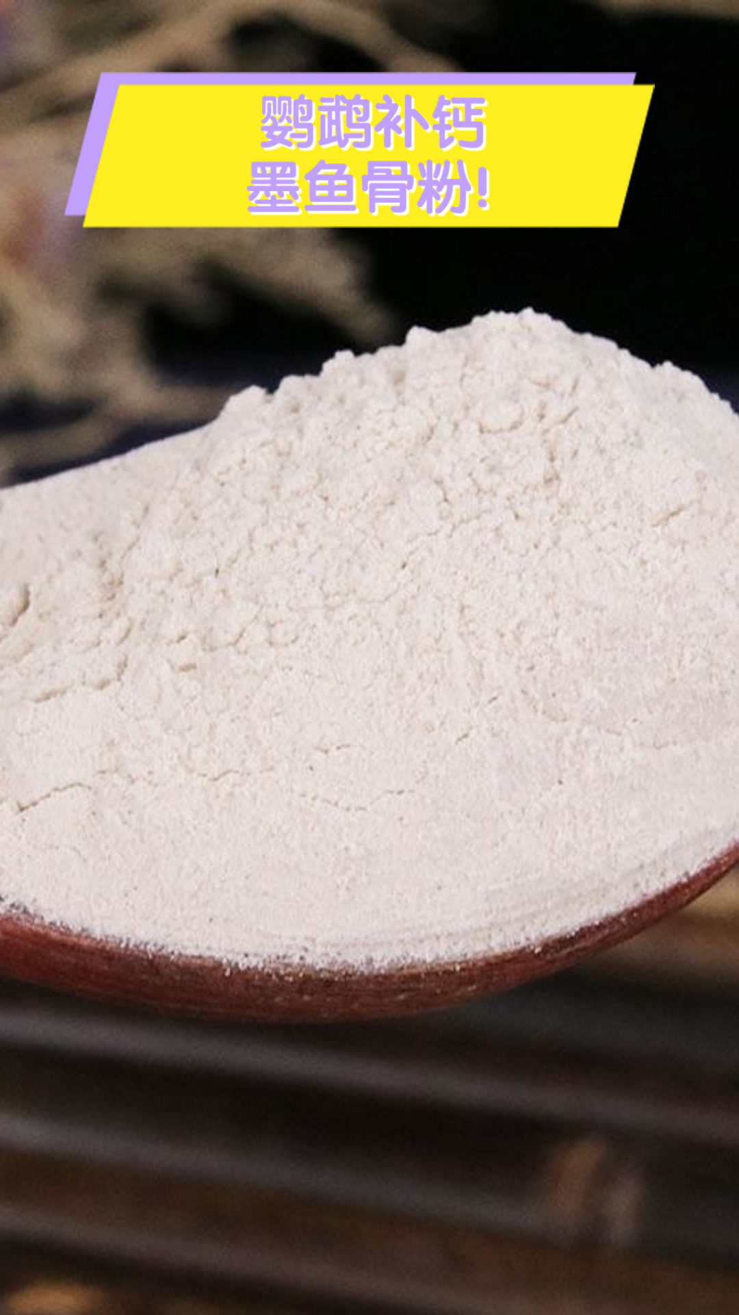 鹦鹉补钙,墨鱼骨粉!