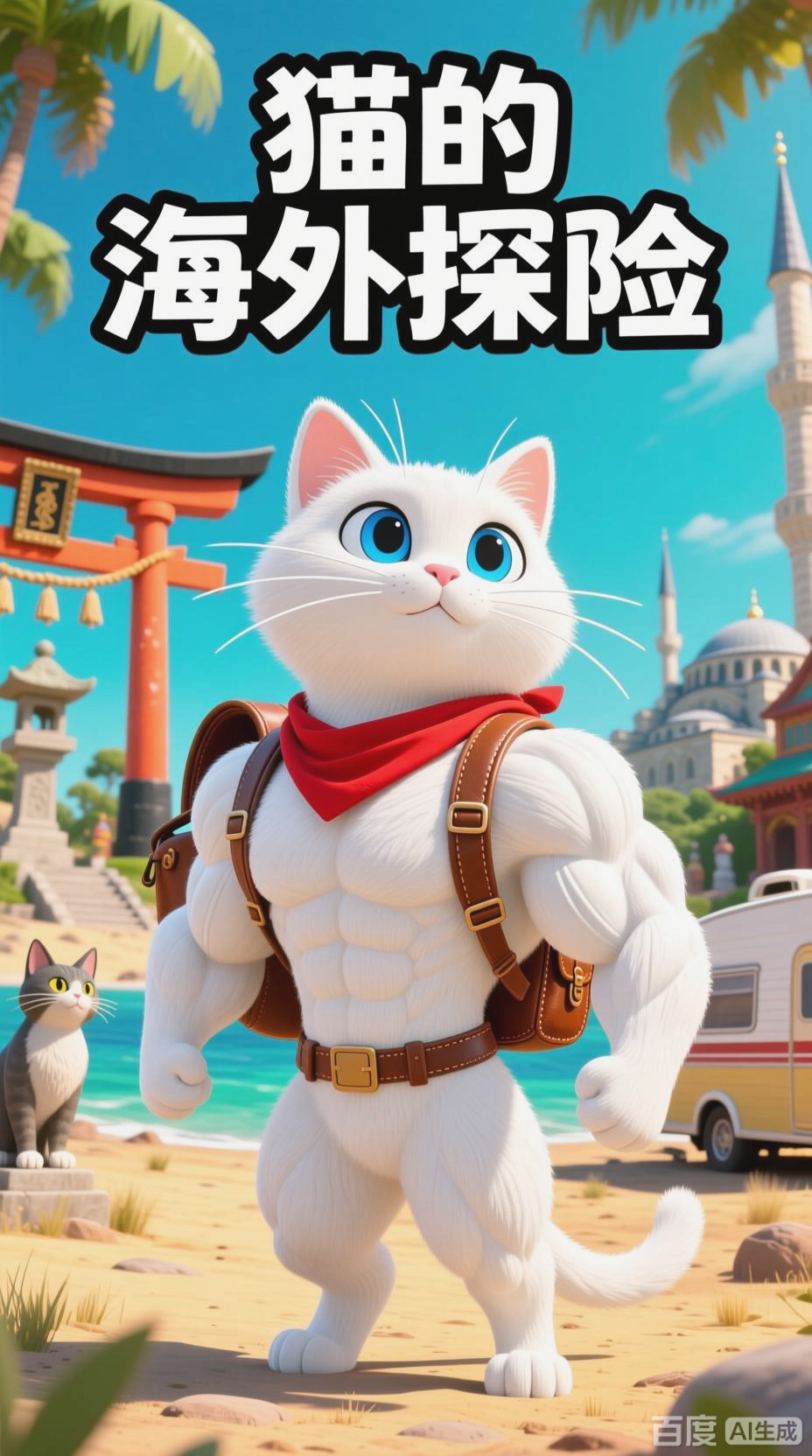 白色肌肉猫的海外探险之旅