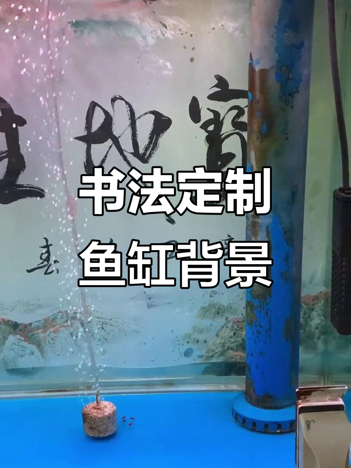 书法艺术打造鱼缸背景,毛笔下的水墨世界