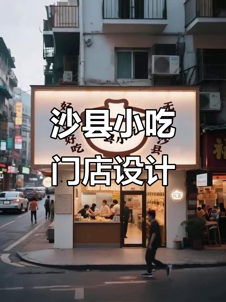 超级沙县小吃店门头设计概念,打造独特招牌风格