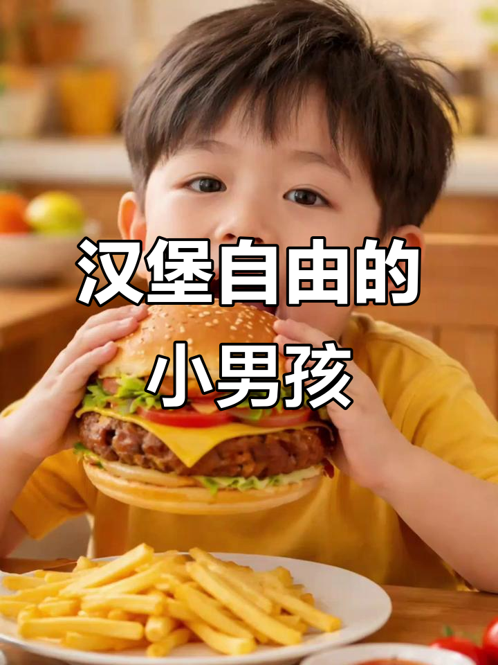 小男孩吃汉堡吃到停不下来,屋子都堆满了!