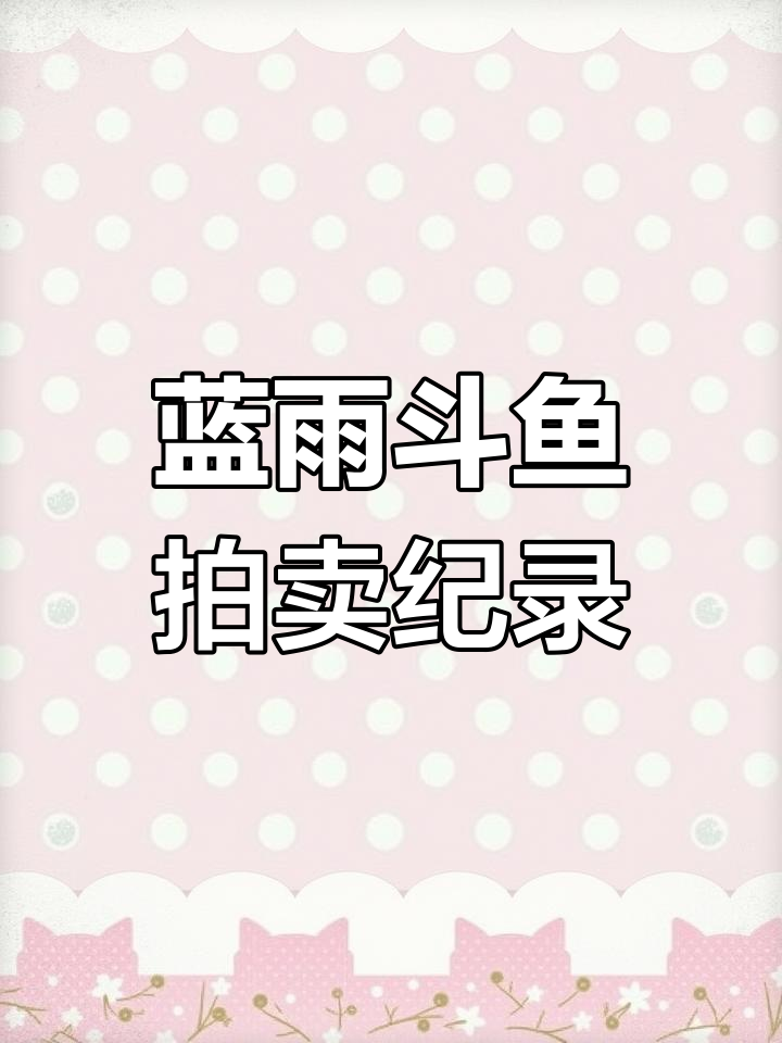 蓝雨水族斗鱼拍卖,巨型将军挑战历史价格!