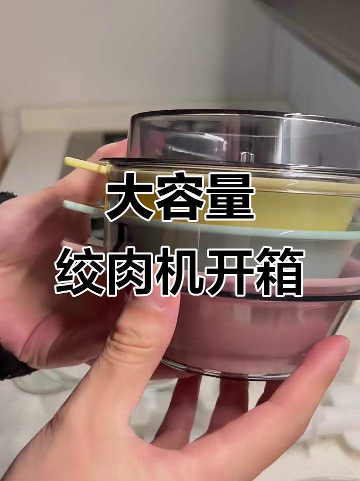 新绞肉机开箱，容量超大，一次能打两斤肉馅