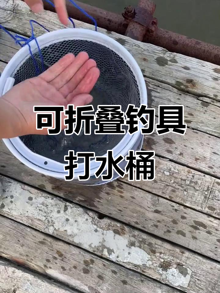 折叠打水桶,钓鱼必备!防跳网设计让装鱼更方便