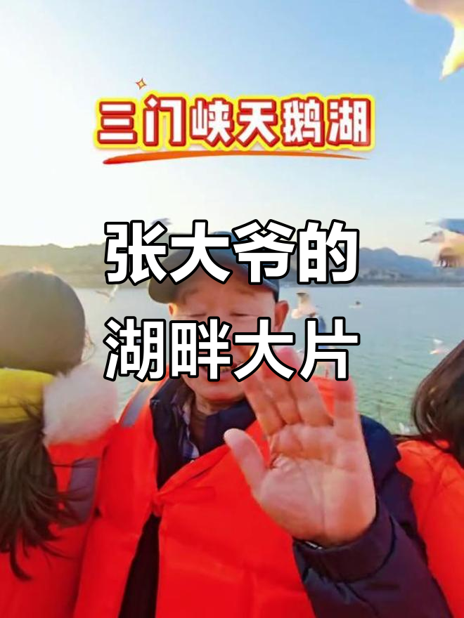 河南张大爷带着新作品亮相三门峡天鹅湖，素颜照火爆全网