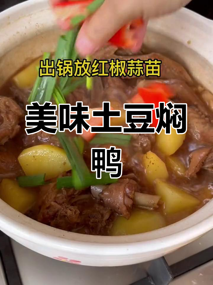 客家土豆焖鸭,肉嫩汤浓,拌饭吃简直停不下来!