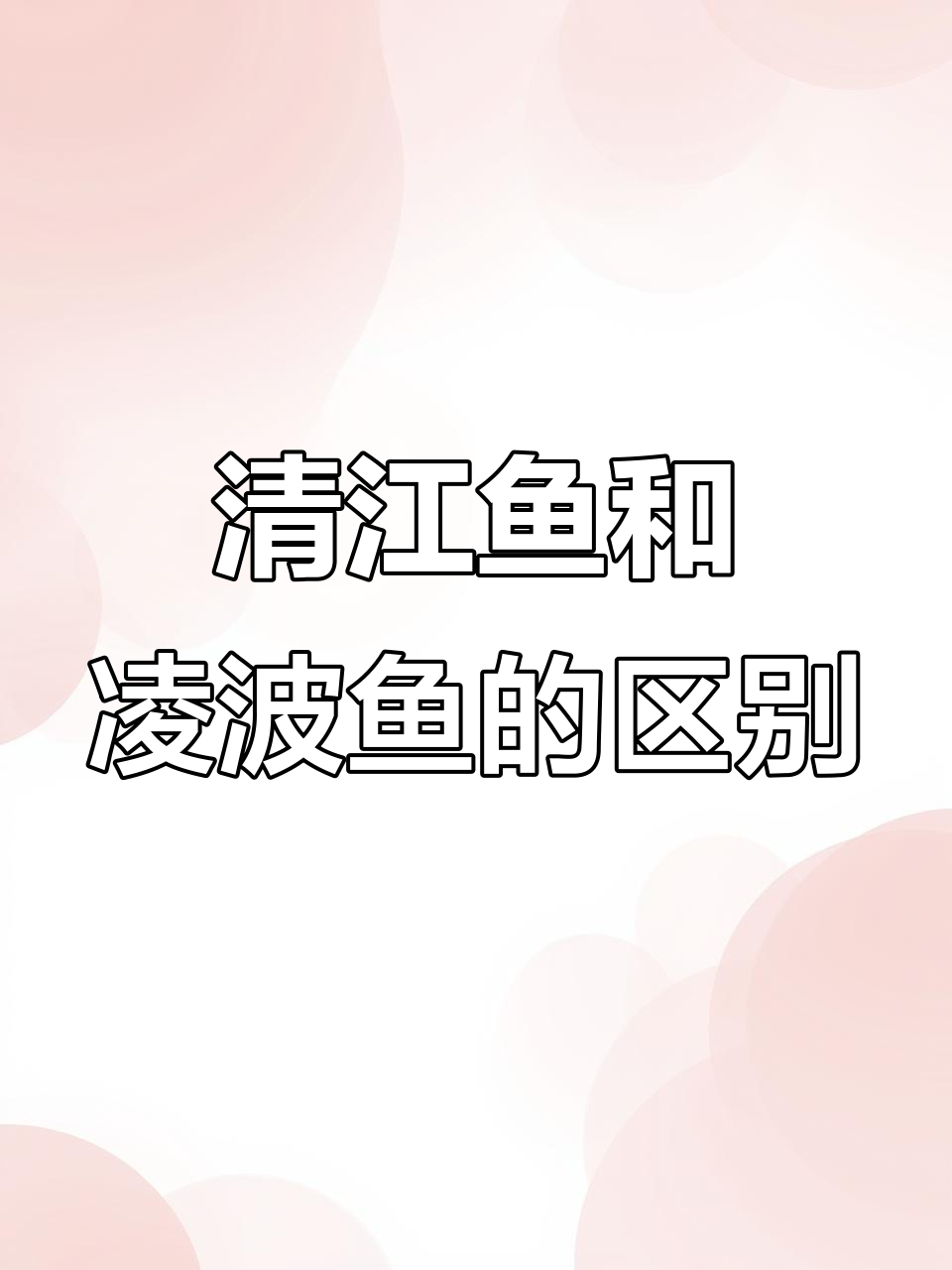 清江鱼与凌波鱼的辨别,你了解吗?