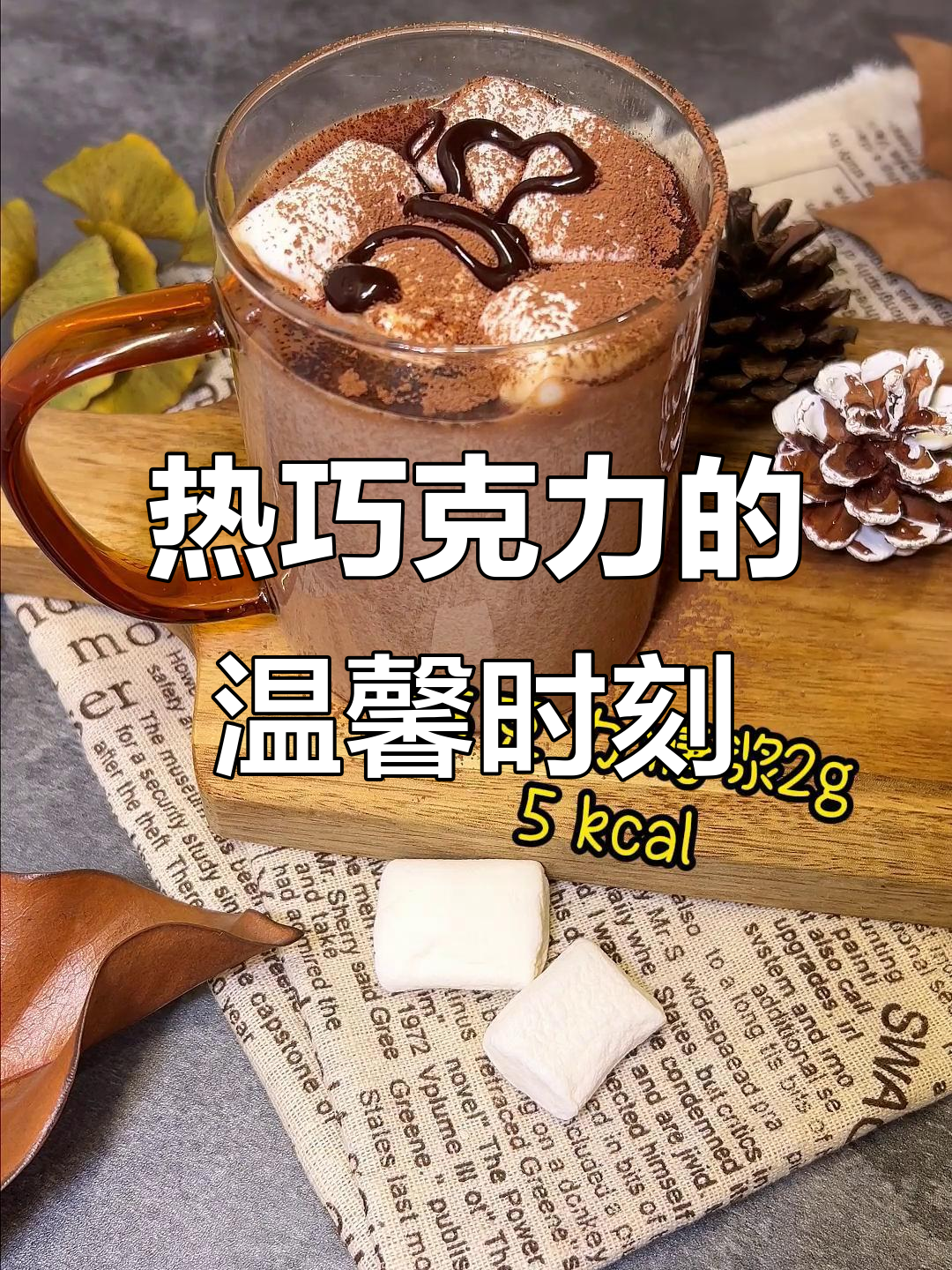 简单又浓郁的热巧克力,棉花糖点缀,温暖每一刻