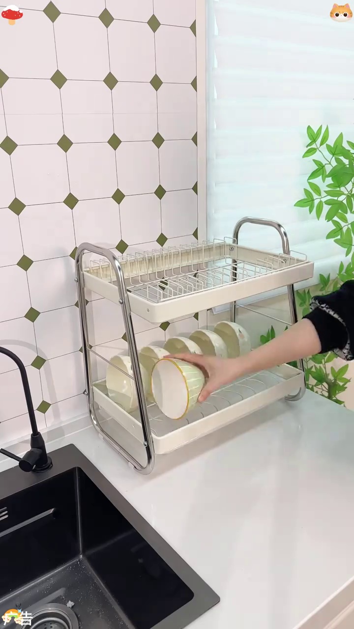 有了这款沥水碗架各种大小的碗碟都能沥干放置 沥水架 沥水碗架 碗碟置物架