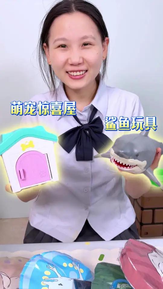 萌宠惊喜屋和大鲨鱼玩具,谁的玩具好玩我就给他我做的大汉堡!