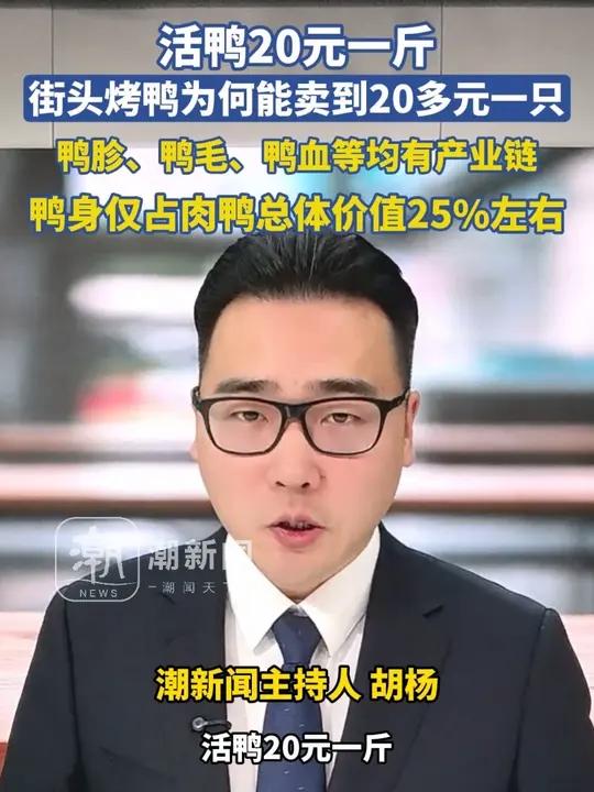 活鸭20元一斤烤鸭为何能卖到20多元一只,鸭胗、鸭毛、鸭血等均有产业链,鸭身仅占肉鸭总体价