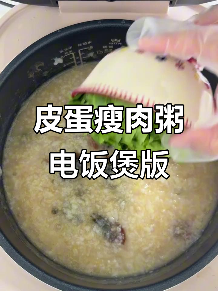 电饭煲轻松做皮蛋瘦肉粥,入口即化超美味