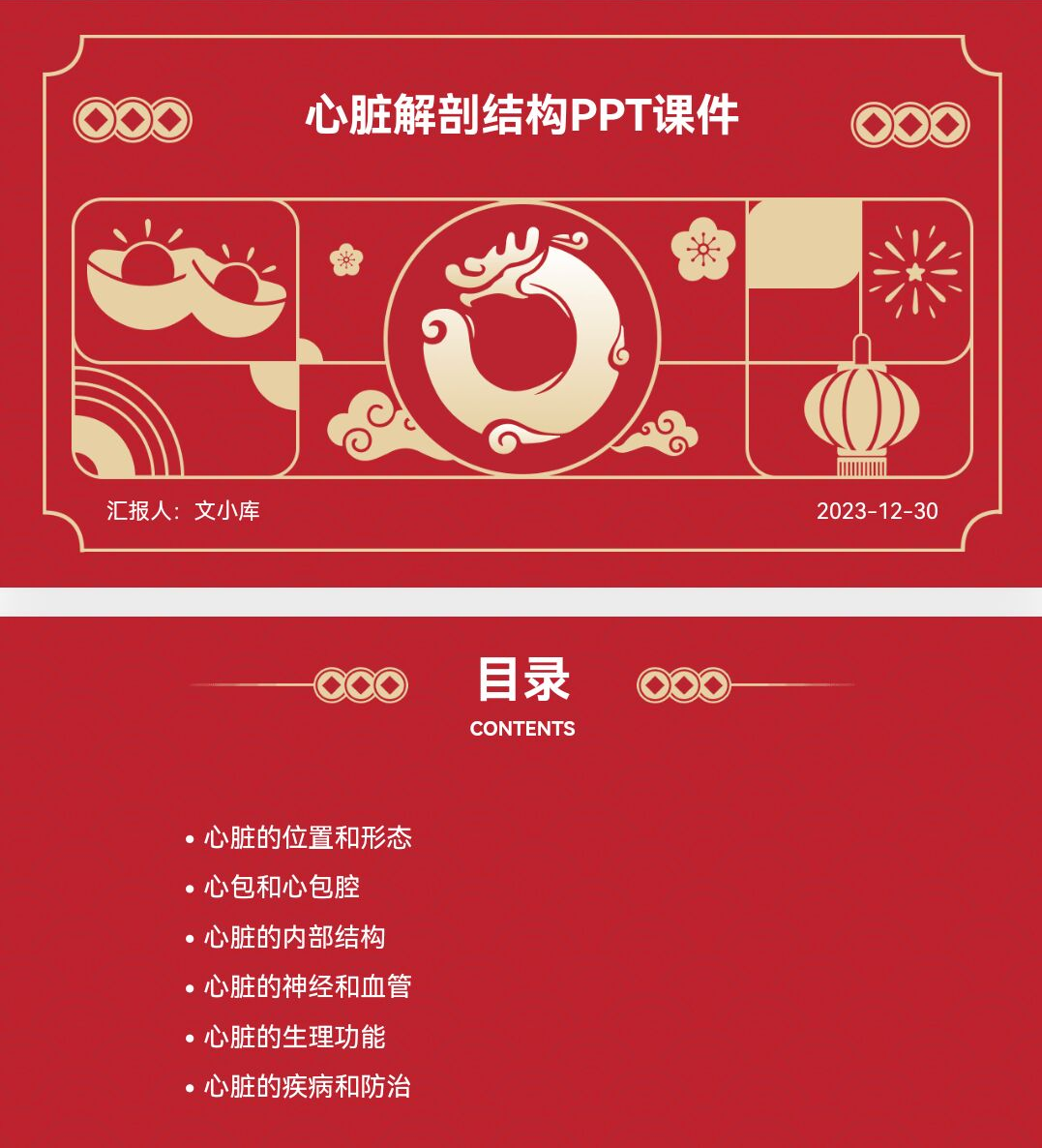 百度文库AI一键生成PPT《心脏解剖结构ppt课件》