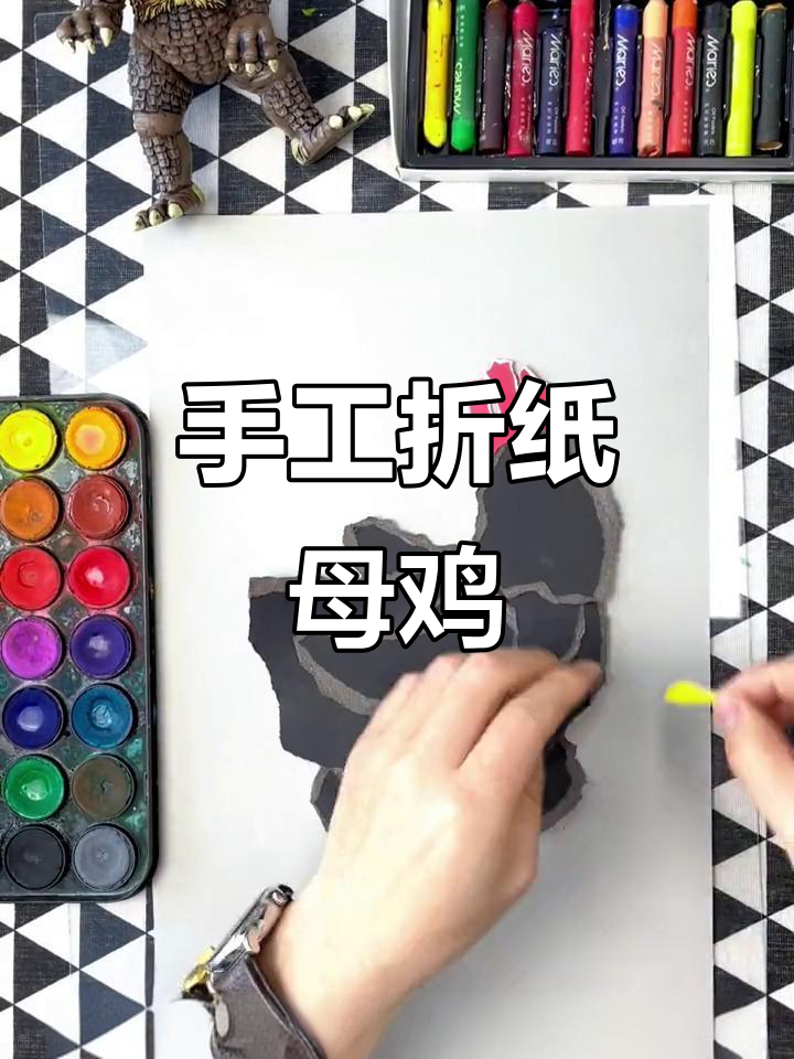 创意手工:用纸板和彩笔打造可爱母鸡,简单又有趣