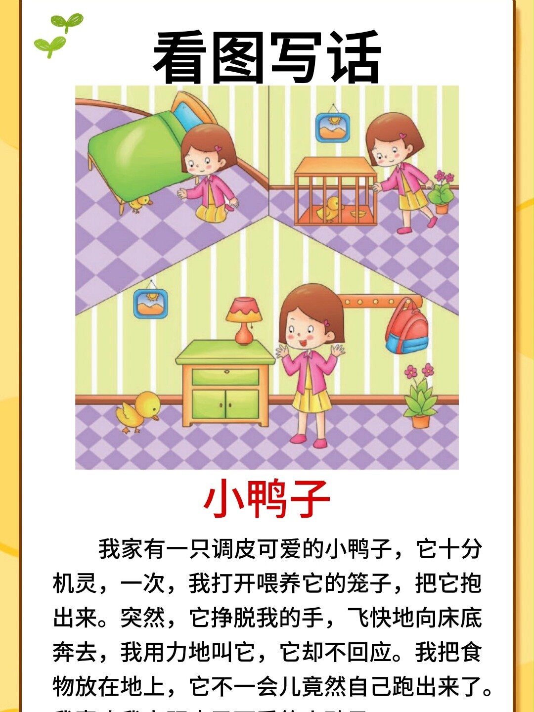 看图写话范文|《小鸭子》