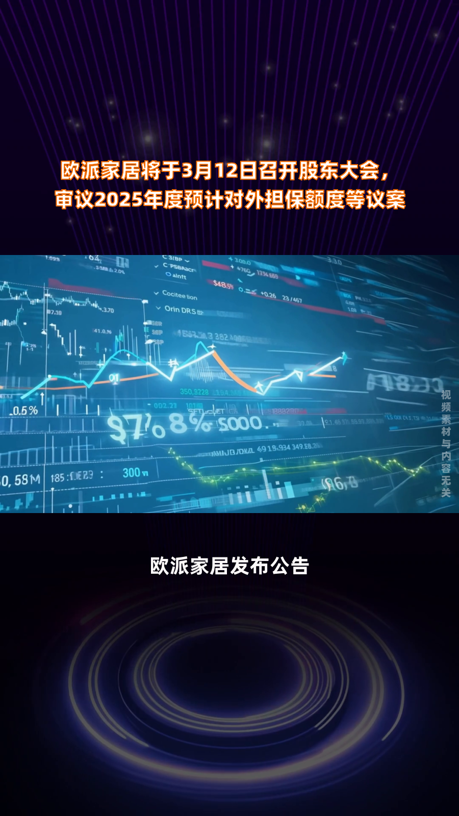欧派家居将于3月12日召开股东大会,审议2025年度预计对外担保额度等议案|快报