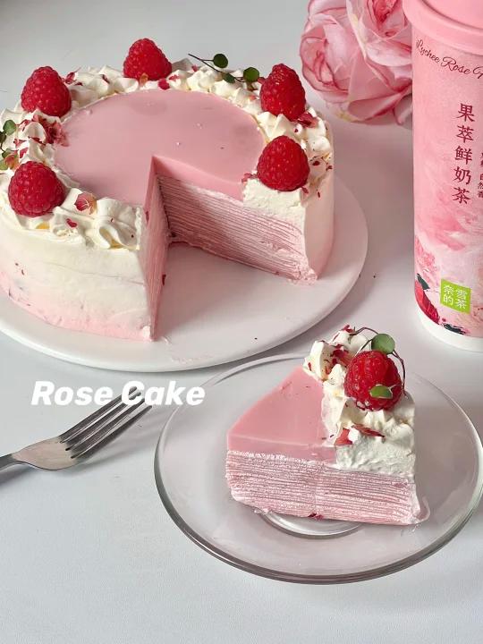 免烤箱雪山玫瑰千层蛋糕浪漫限定