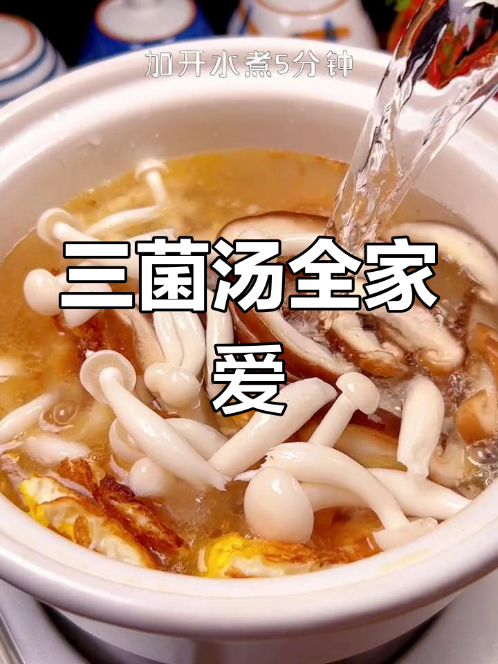 鲜美三菌汤,老少皆宜,连喝三碗也不腻!