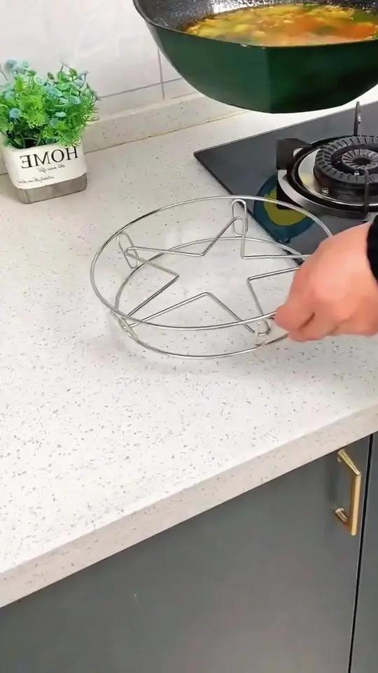 不锈钢锅架 家用厨房蒸架 多功能加厚隔水隔热菜架厨房收纳置物架