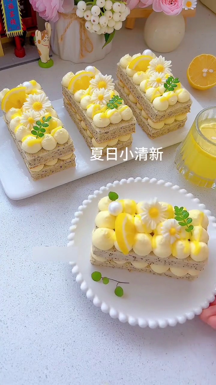 巨清新柠檬凝乳红茶蛋糕，一口入夏超清爽