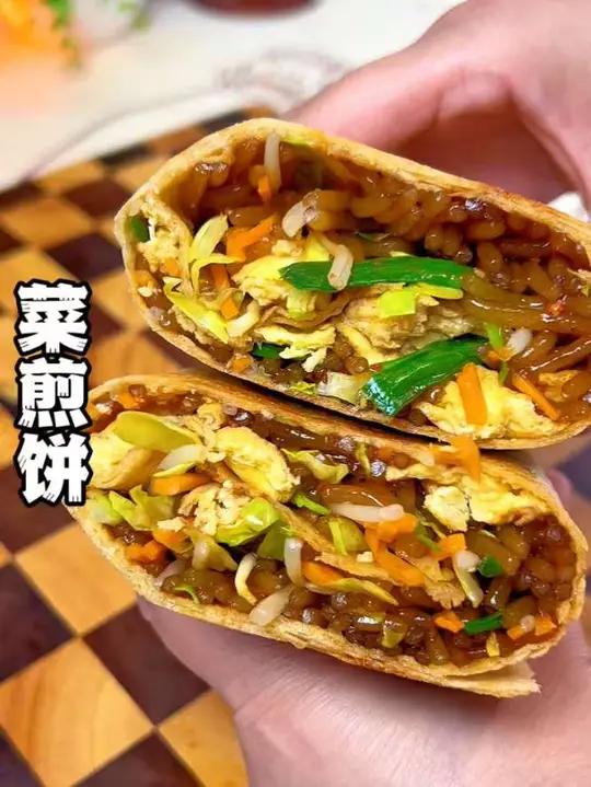 一星期能吃八回的菜煎饼,酥酥脆脆真的太香了!大鱼大肉吃腻了快来试试这个做起来简单又好吃#菜