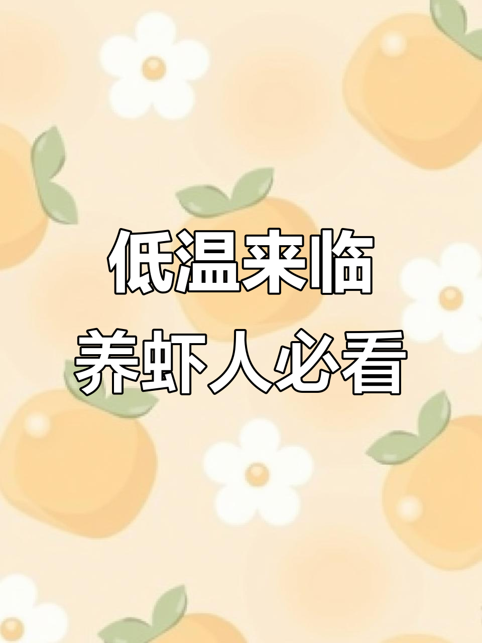 寒潮来袭!如何做好虾池防寒保暖工作