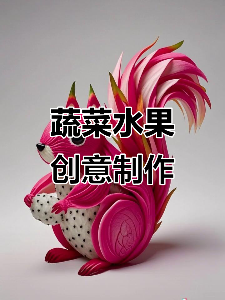 创意蔬菜水果大变身:哈密瓜松鼠、金针菇衣服和五花肉裤子