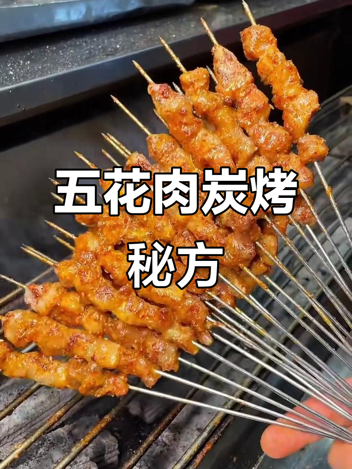 炭烤五花肉,麻辣鲜香一口接一口