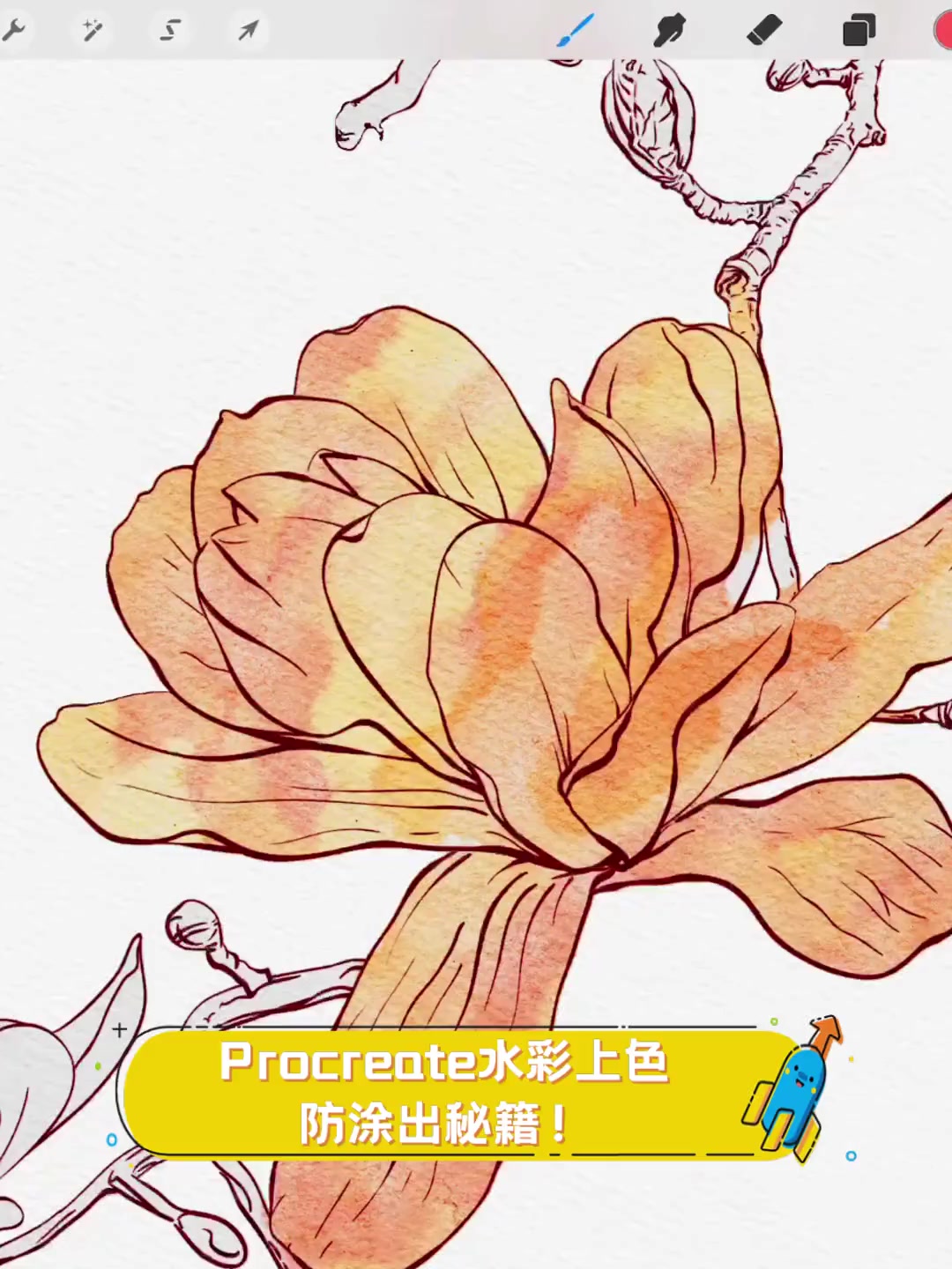 Procreate水彩上色,防涂出秘籍!