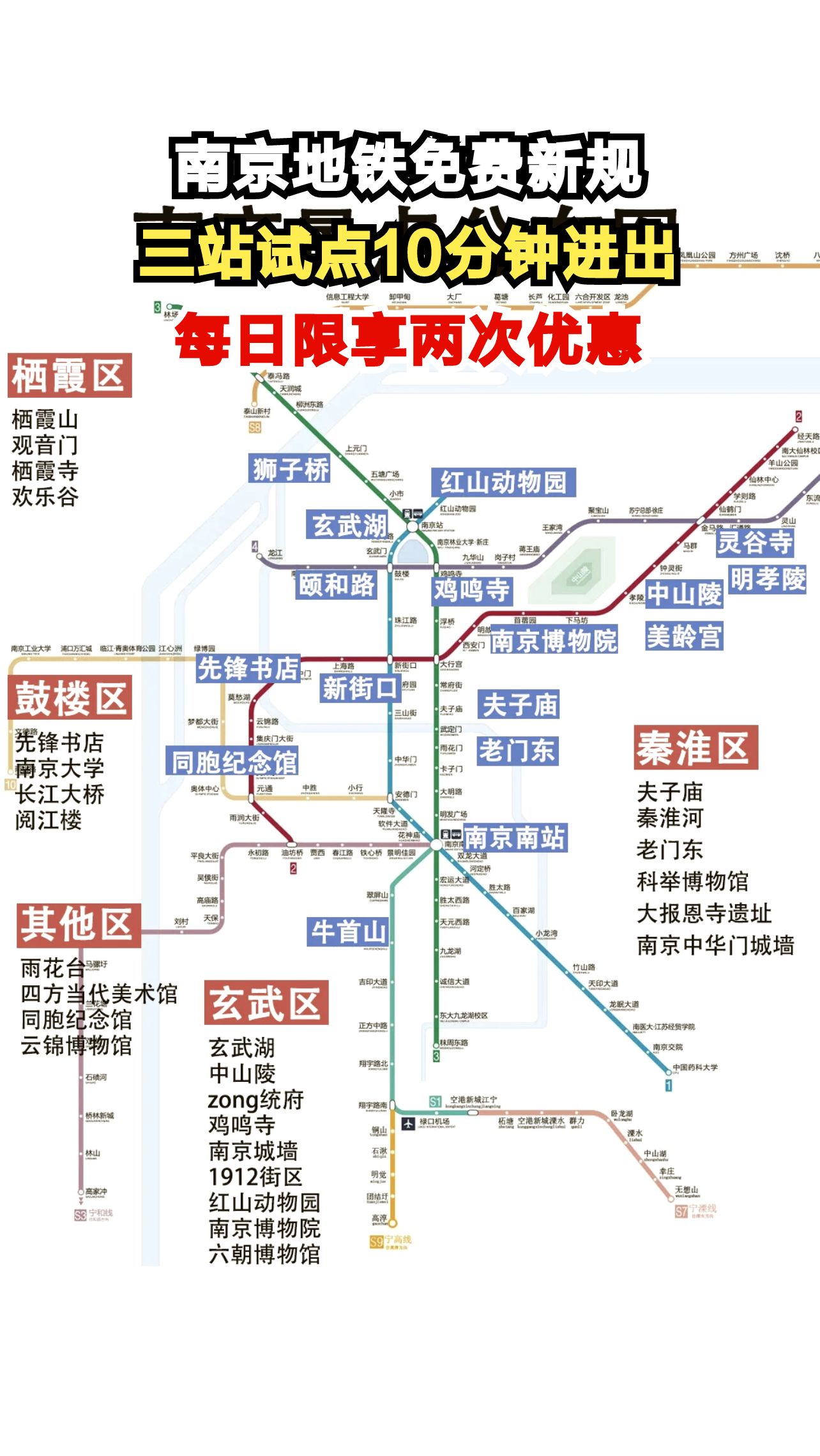 南京地铁三站试行10分钟免费进出，打工人每天省下4元奶茶钱！