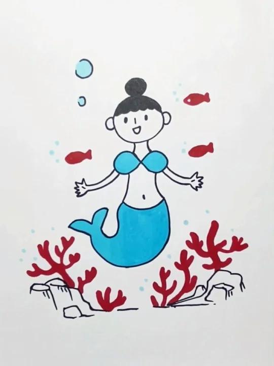 美人鱼教程|猫先生简笔画