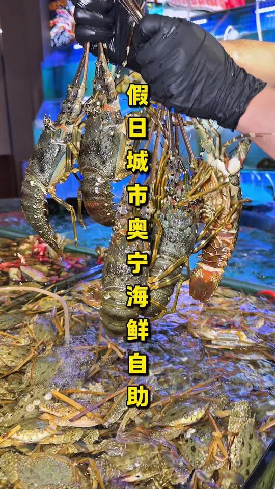 「昆明超值海鲜自助」一大一小370鲜活小青龙、波士顿龙虾还有帝王蟹不限量!昆明海鲜自助的性