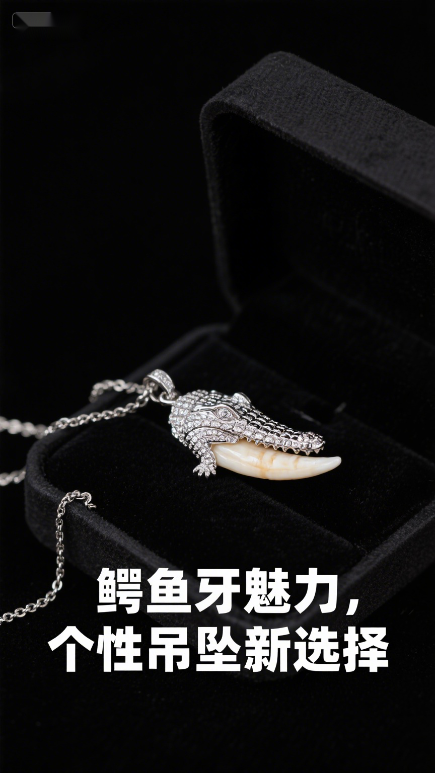 鳄鱼牙魅力,个性吊坠新选择