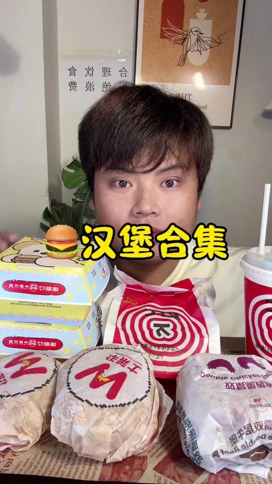 汉堡合集来啦～点了华莱士、塔斯汀、肯德基和麦当劳四家汉堡,看看哪家更合我口味