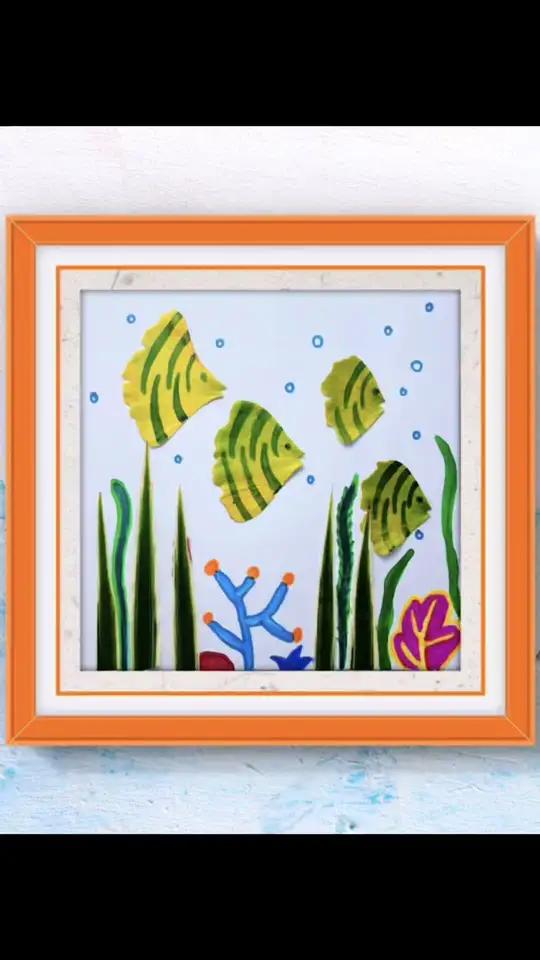 秋天的银杏叶来做一条条可爱的小鱼 树叶画 亲子手工 手工diy 秋天的落叶手工 幼儿园手工